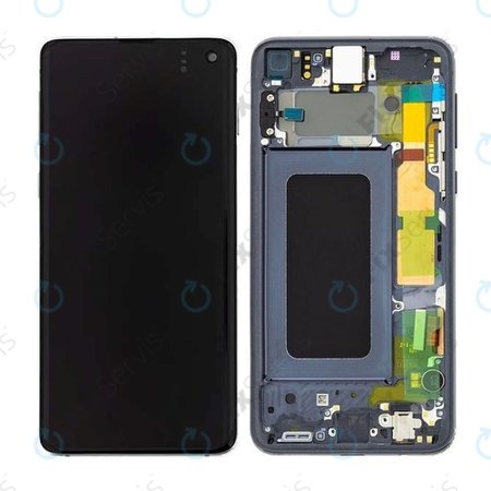 Samsung Galaxy S10e G970F - LCD Displej + Dotykové Sklo + Rám (Prism Black) - GH82-18852A, GH82-18836A Genuine Service Pack