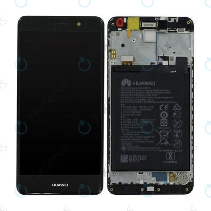 Huawei Y7 Dual - LCD Displej + Dotykové Sklo + Rám + Batéria 4000mAh (Grey) - 02351HSB