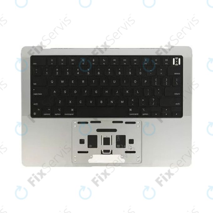 Horný rám klávesnice pre MacBook Pro 14", A2442 (Late 2021), A2779 (Early 2023), s klávesnicou US a batériou, Silver, 661-32211, Genuine Apple