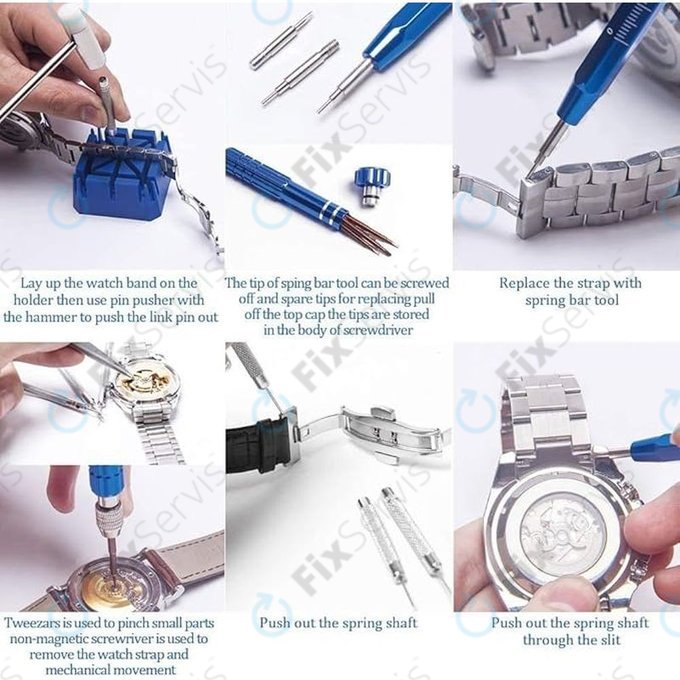 Sada hodinárskych nástrojov na opravu hodiniek - 185ks