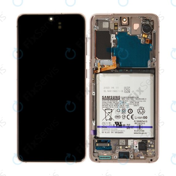 Samsung Galaxy S21 G991B - LCD Displej + Dotykové Sklo + Rám + Batéria - GH82-27254B Genuine Service Pack