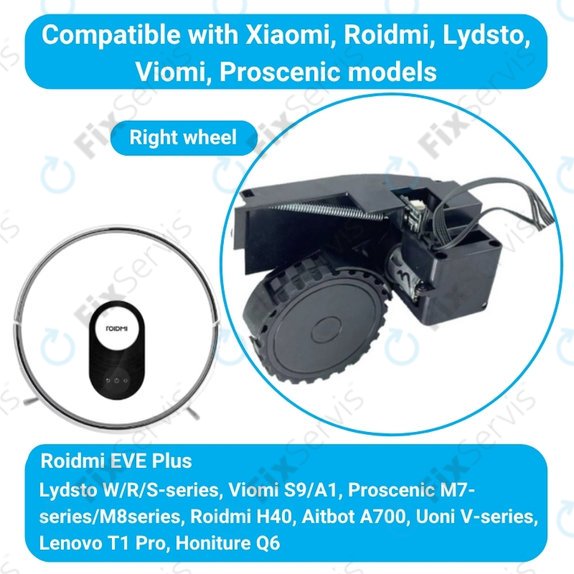 Roidmi EVE Plus - Koleso s Motorom (Pravé) (Čierne)