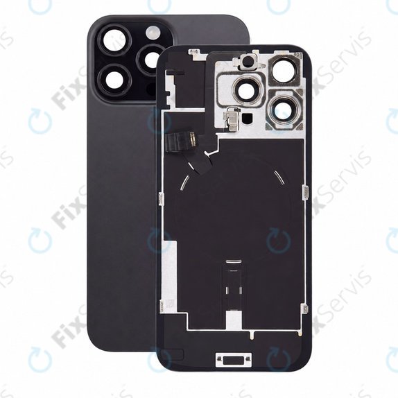 Sklo zadného housingu pre iPhone 16 Pro Max, Black Titanium, Pulled A