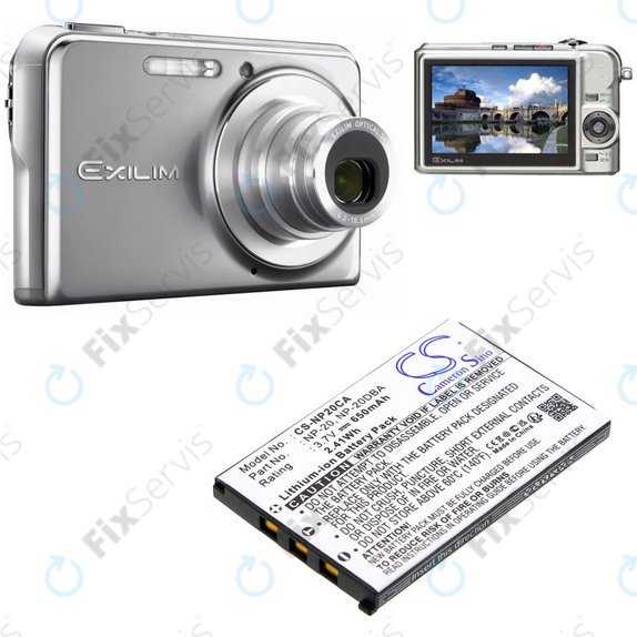 Batéria pre Casio Exilim Card Ex-S880, 650mAh, Li-Ion, 3.7V, NP-20, HQ