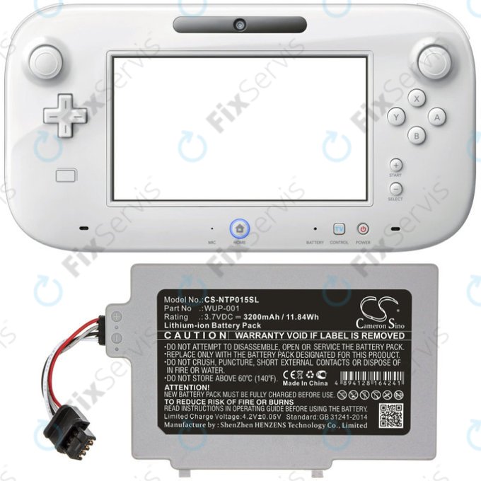 Batéria pre Nintendo Wii U GamePad, 3200mAh, Li-Ion, 3.7V, WUP-001, HQ