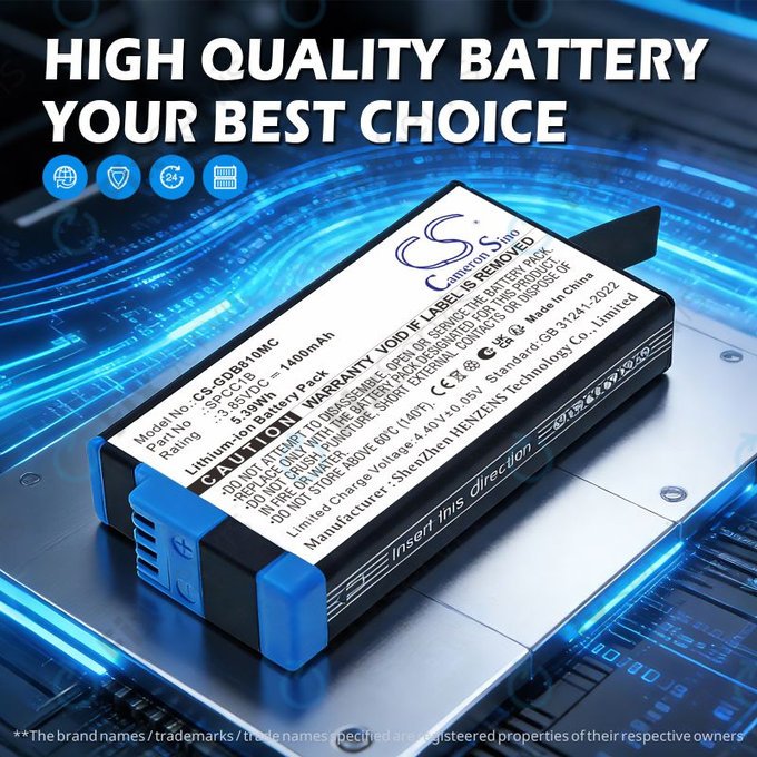 Batéria pre GoPro Max, Max 360, Acbat-001, 1400mAh, Li-Ion, 3.85V, SPCC1B, HQ