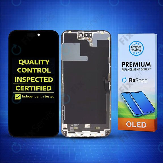 Displej Hard OLED pre iPhone 14 Pro Max, Dotykové sklo s rámom, FixPremium