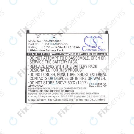 Batéria pre HP Compaq iPAQ rx3000, rx3115, rx3700, hx2110, hx2790, 1400mAh, Li-Ion, 3.7V, HSTNH-M03B-SS, HQ