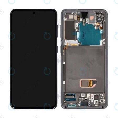 Samsung Galaxy S21 G991B - LCD Displej + Dotykové Sklo + Rám (Phantom Gray) - GH82-24544A, GH82-24545A, GH82-27255A Genuine Service Pack