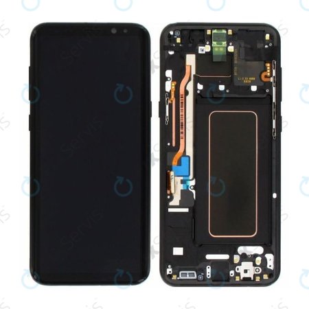 Samsung Galaxy S8 Plus G955F - LCD Displej + Dotykové Sklo + Rám (Midnight Black) - GH97-20470A, GH97-20564A, GH97-20565A Genuine Service Pack