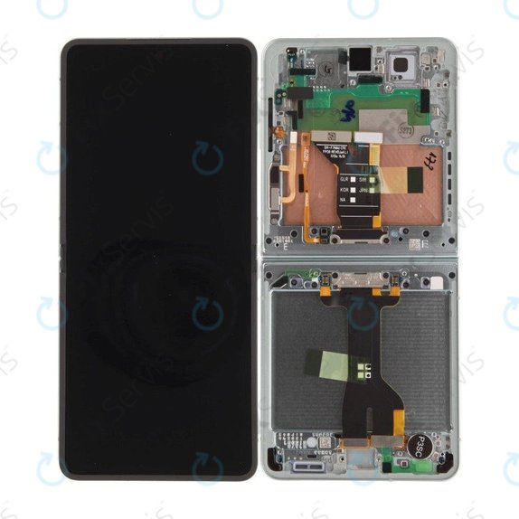 Samsung Galaxy Z Flip 7 F766B - LCD Displej + Dotykové Sklo + Rám (Mint) - GH82-37581E Genuine Service Pack