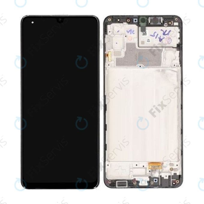 Samsung Galaxy M32 M325F - LCD Displej + Dotykové Sklo + Rám (Black) - GH82-25981A, GH82-26193A Genuine Service Pack