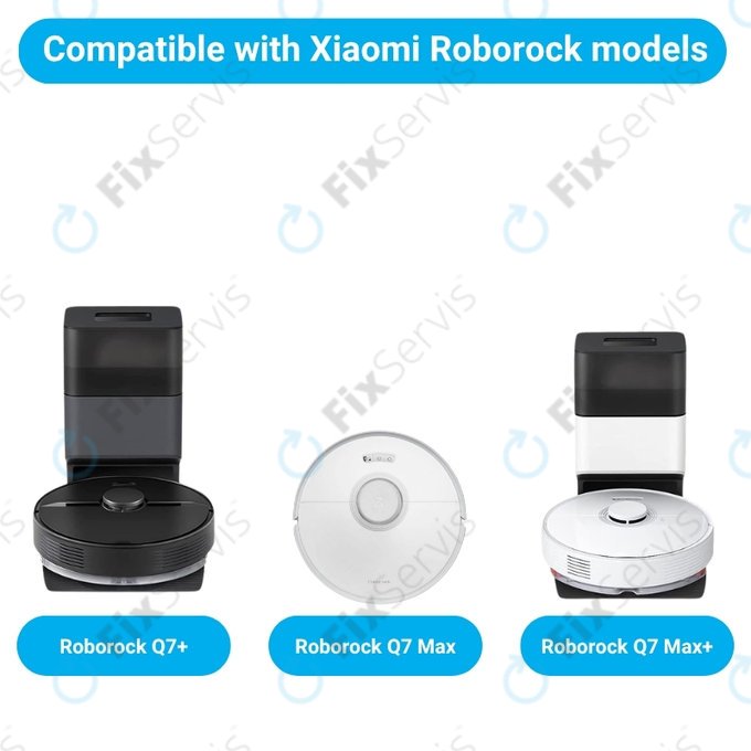 Sada náhradných dielov pre Xiaomi Roborock Q7+, Q7 Max, Q7 Max+ (1x Hlavná kefa, 2x Filter, 2x Bočná kefa - Biela)