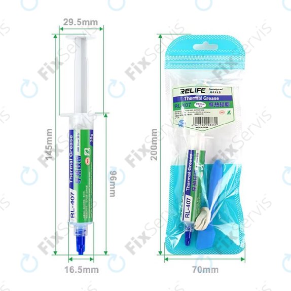 Silikónová teplovodivá pasta Relife RL-407, 6 W/mK, 20g, modrá