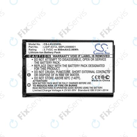 Batéria pre LG T500, 800mAh, Li-Ion, 3.7V, LGIP-531A, HQ