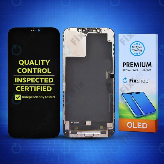 Displej Hard OLED pre iPhone 12 Pro Max, Dotykové sklo s rámom, FixPremium