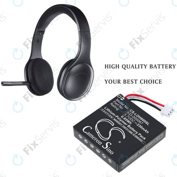 Batéria pre Logitech H800, 230mAh, Li-Pol, 3.7V, 533-000067, HQ