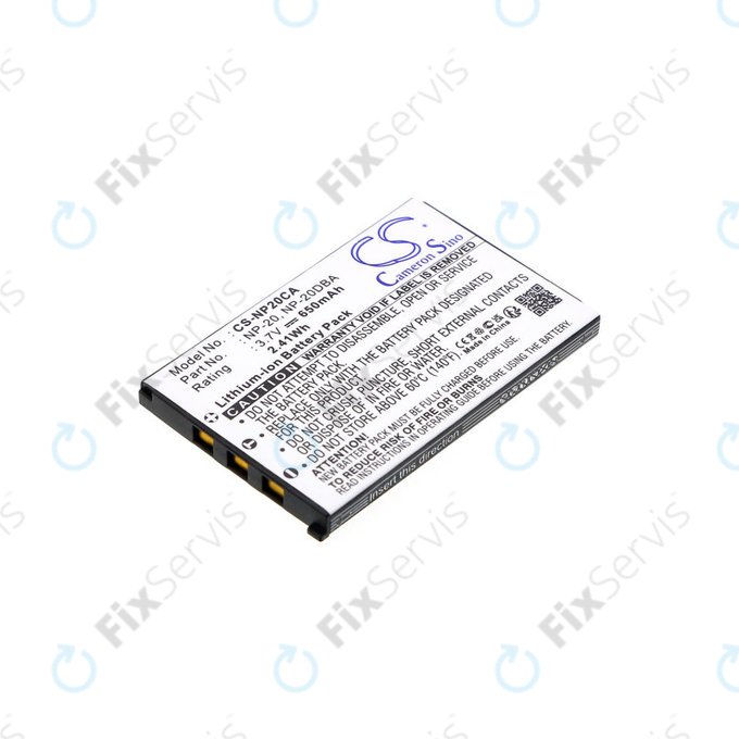 Batéria pre Casio Exilim Card Ex-S880, 650mAh, Li-Ion, 3.7V, NP-20, HQ