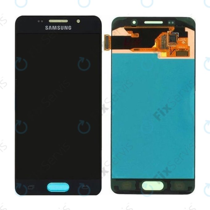 Samsung Galaxy A3 A310F (2016) - LCD Displej + Dotykové Sklo (Black) - GH97-18249B, GH97-19803B Genuine Service Pack