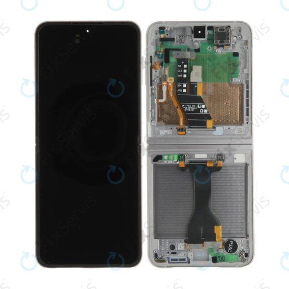 Displej OLED pre Samsung Z Flip 6 F741B, Silver Shadow, Dotykové sklo s rámom, GH82-35014A, Genuine Service Pack