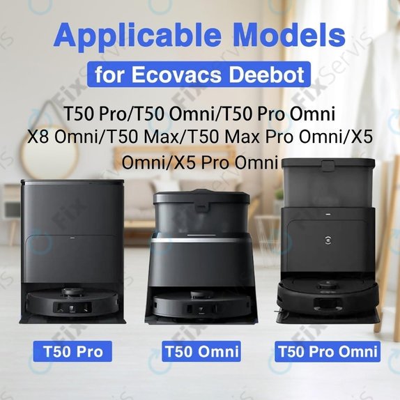 Bočná kefa, 2 ks pre Ecovacs Deebot T50 Omni, T50 Pro Omni, X8 Omni, T50 Max, T50 Max Pro Omni, X5 Omni, X5 Pro Omni