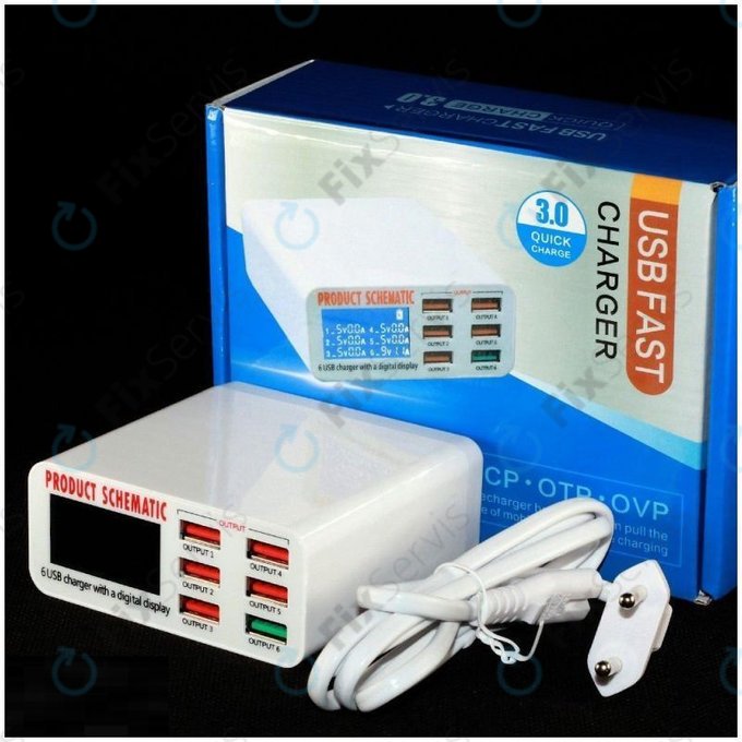 Product Schematic 896 - USB Servisná Nabíjacia Stanica s USB 3.0