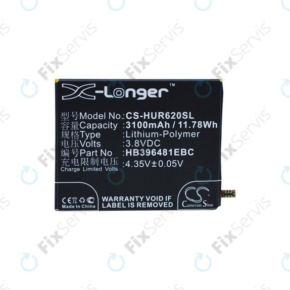 Batéria pre Huawei Ascend Y6 2, Honor 5a, Huawei G7 Plus, 3100mAh, Li-Pol, 3.8V, HB396481EBC, HQ