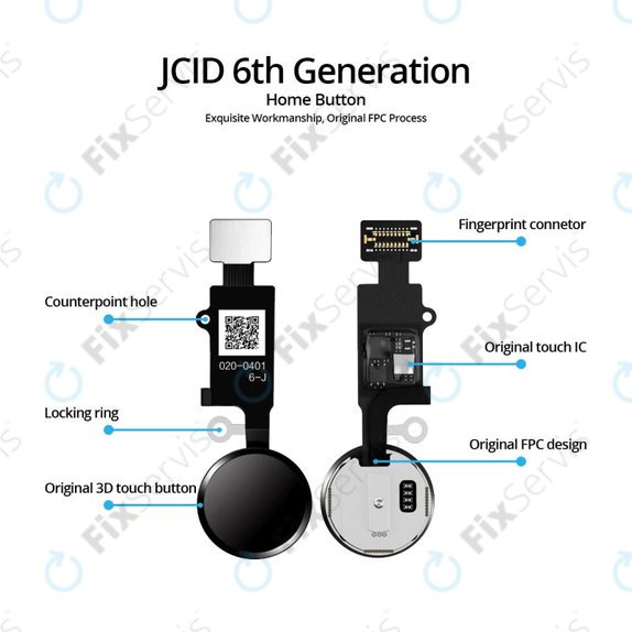Apple iPhone 7, 7 Plus, 8, 8 Plus, SE (2020), SE (2022) - Tlačidlo Domov JCID 6 Gen (Gold)