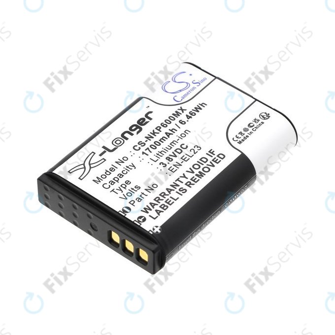 Batéria pre Nikon Coolpix, 1700mAh, Li-Ion, 3.8V, EN-EL23, HQ