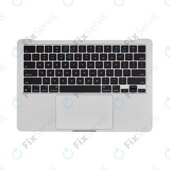 Horný rám klávesnice pre MacBook Air 13", A3113 (2024), s klávesnicou US a batériou, Silver, 661-40228, Genuine Apple