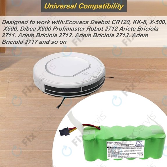 Ecovacs Deebot CR120, KK-8, X500 - Batéria LP43SC2000P Ni-MH 14.4V 2000mAh HQ