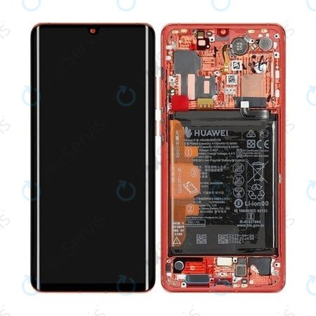 Huawei P30 Pro - LCD Displej + Dotykové Sklo + Rám + Batéria (Amber Sunrise) - 02352PGK Genuine Service Pack