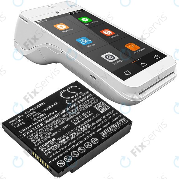 Batéria pre Pax A920, A920c, 5250mAh, Li-Ion, 3.7V, IS900, HQ