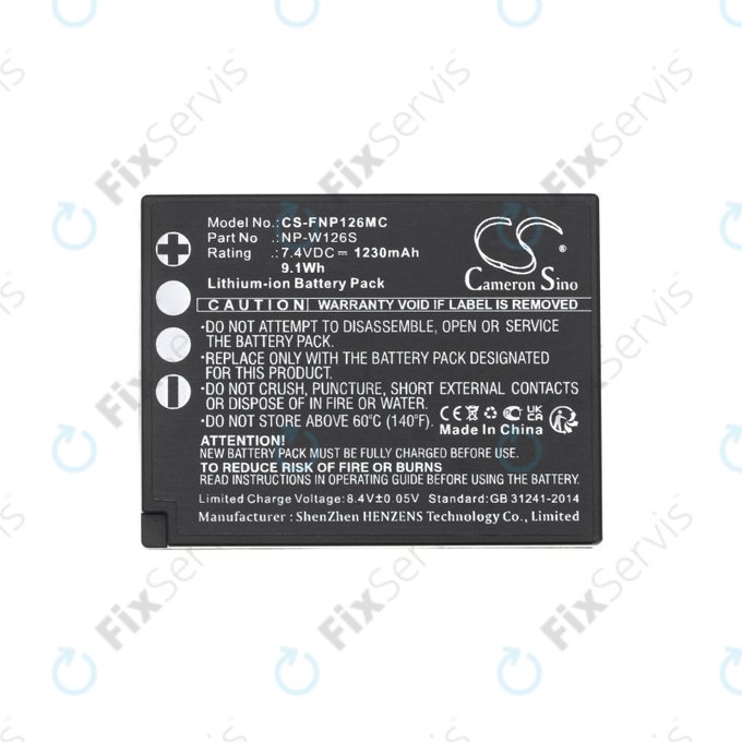 Batéria pre Fujifilm Finepix Hs30, X-T30, 1230mAh, Li-Ion, 7.4V, NP-W126S, HQ