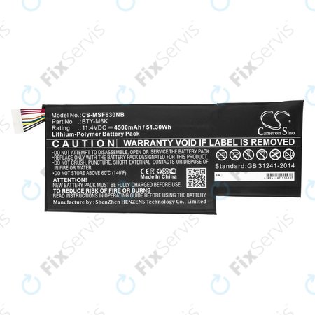 Batéria pre MSI GF63, MSI GF75, MSI GS63, 4500mAh, Li-Pol, 11.4V, BTY-M6K, HQ