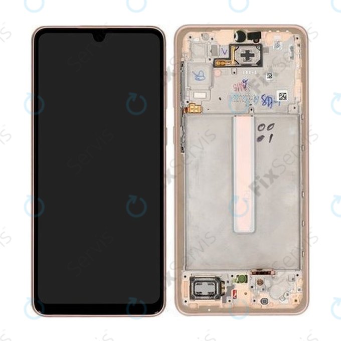 Samsung Galaxy A33 5G A336B - LCD Displej + Dotykové Sklo + Rám (Awesome Peach) - GH82-28143D, GH82-28144D Genuine Service Pack