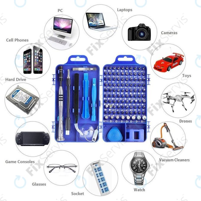 Kingsdun - Profesionálna Sada Náradia pre Servis Telefónov, PC a Elektroniky 115v1