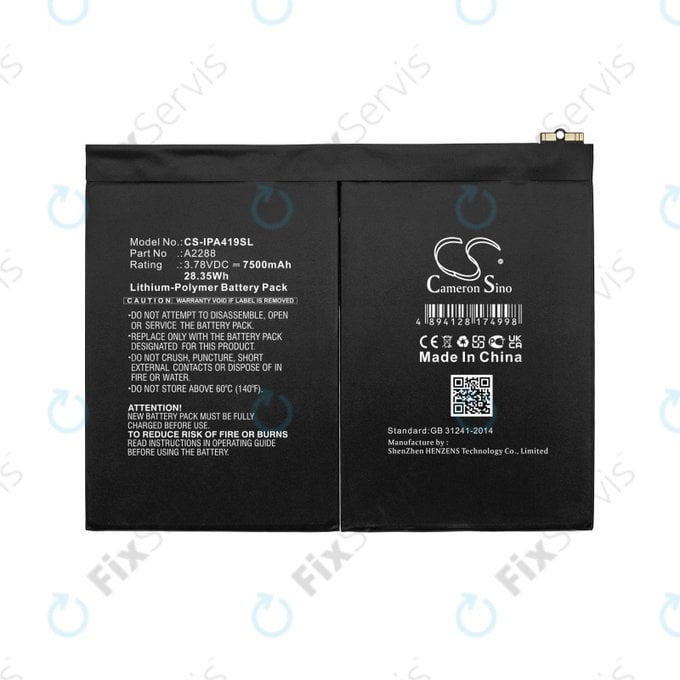 Apple iPad Air (4th Gen 2020), (5th Gen 2022), 11 (2024) - Batéria A2288 7500mAh HQ