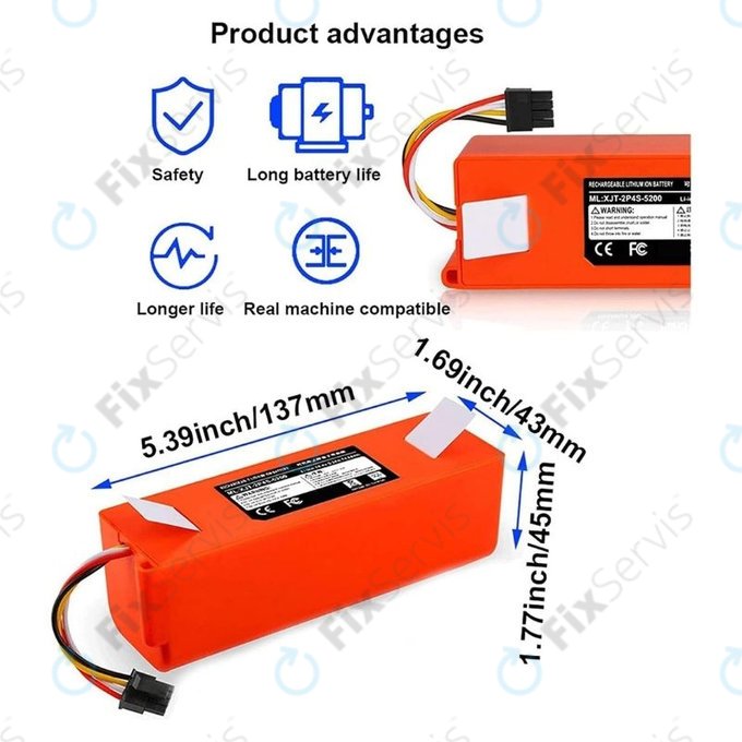 Xiaomi Roborock-series, Mi Robot Vacuum Mop 1S, Xiaowa-series - Batéria BRR-2P4S-5200 Li-Ion 5200mAh