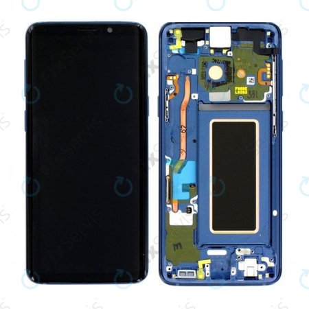 Samsung Galaxy S9 G960F - LCD Displej + Dotykové Sklo + Rám (Coral Blue) - GH97-21696D, GH97-21697D Genuine Service Pack