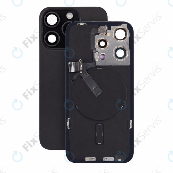 Sklo zadného housingu pre iPhone 15 Pro, Black Titanium, Pulled A