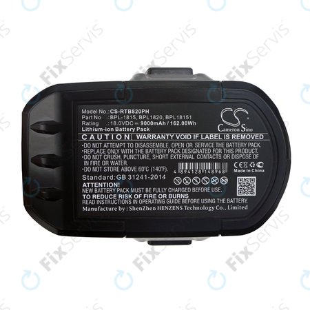 Batéria pre Ryobi BID1821, CCC, CTR-180l, P200, P600, P730, 9000mAh, Li-Ion, 18V, BPL-1815, HQ