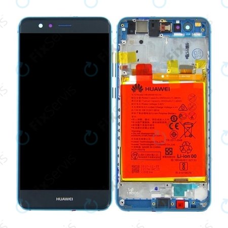 Huawei P10 Lite - LCD Displej + Dotykové Sklo + Rám + Batéria (Sapphire Blue) - 02351FSL Genuine Service Pack