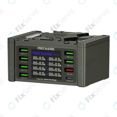 Mechanic V-Power 8 Pro - USB Servisná Nabíjacia Stanica s USB-C, USB 3.0