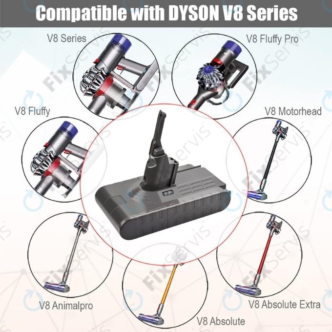 Dyson V8 - Batéria 215681, PM8-US-HFB1497A Li-Ion 21.6V 4000mAh