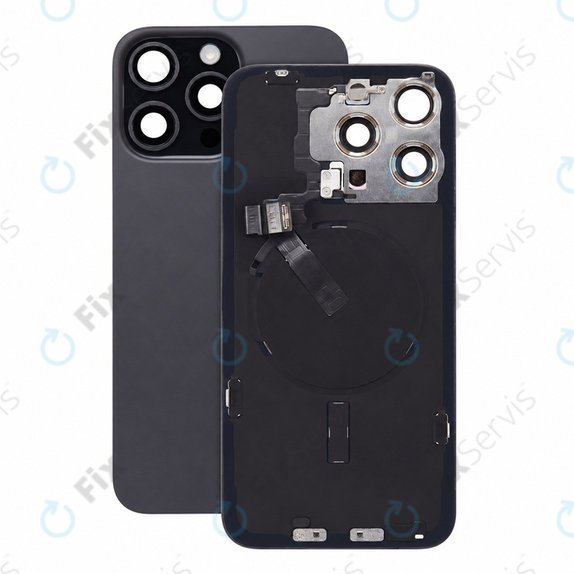 Sklo zadného housingu pre iPhone 15 Pro Max, Black Titanium, Pulled A