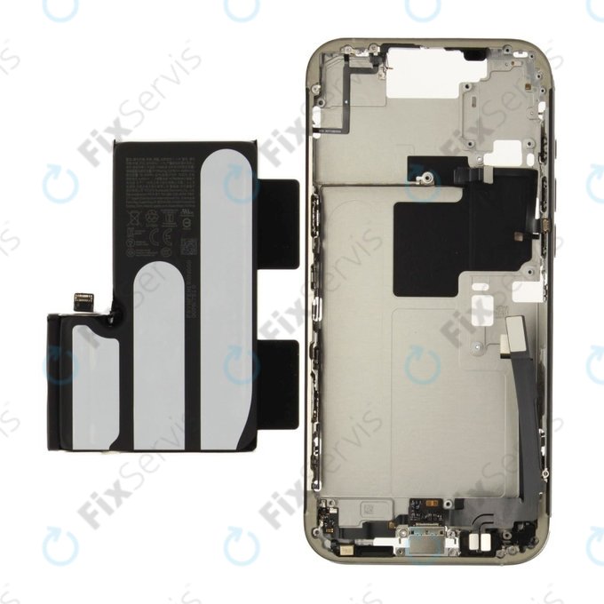 Stredný Rám s Batériou pre iPhone 16 Pro Max | White Titanium | ZD076-00694 | Genuine Apple