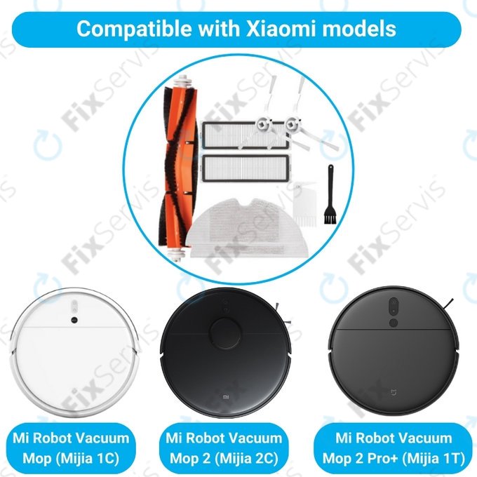 Xiaomi Mi Robot Vacuum Mop (Mijia 1C), 2 (Mijia 2C) 2 Pro+ (Mijia 1T) – Štandardný Set (Biely)