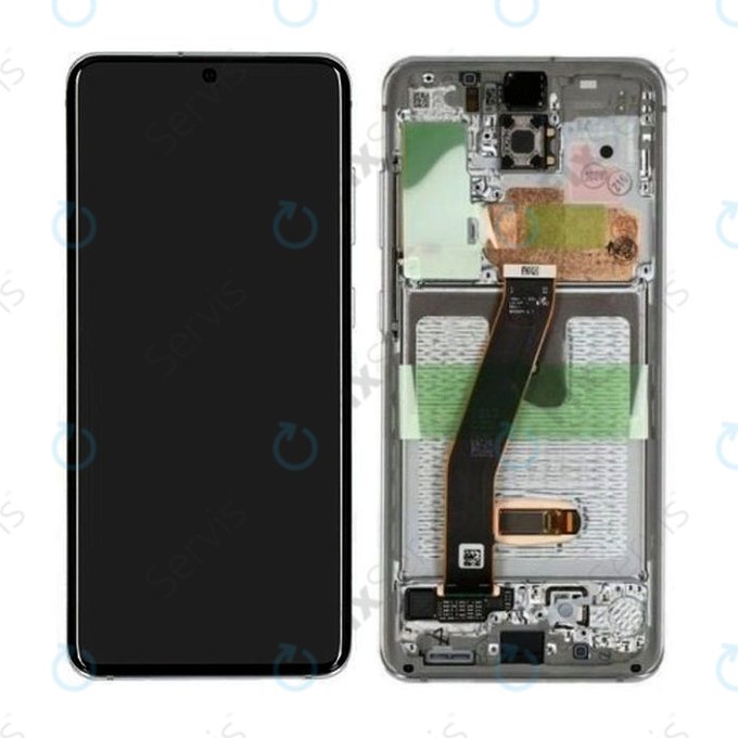 Samsung Galaxy S20 G980F - LCD Displej + Dotykové Sklo + Rám (Cloud White) - GH82-22123B, GH82-22131B Genuine Service Pack