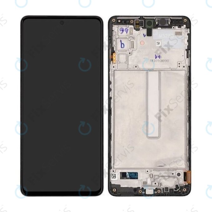 Samsung Galaxy M52 5G M526B - LCD Displej + Dotykové sklo + Rám (Black) - GH82-27091A, GH82-27094A Genuine Service Pack